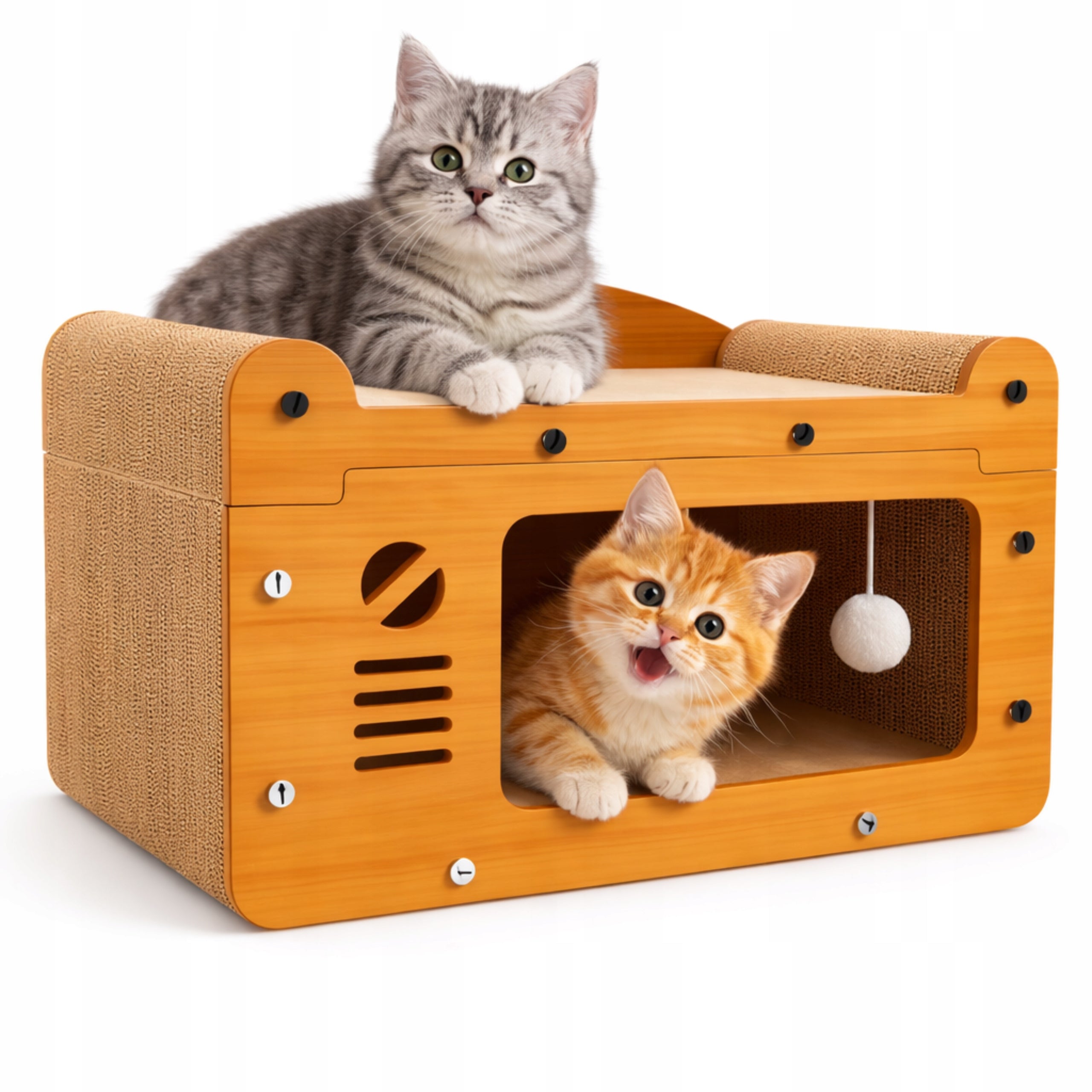 SCRATCHER CAT HOUSE CARDBOARD AND MDF BED ECO-FRIENDLY Bunk