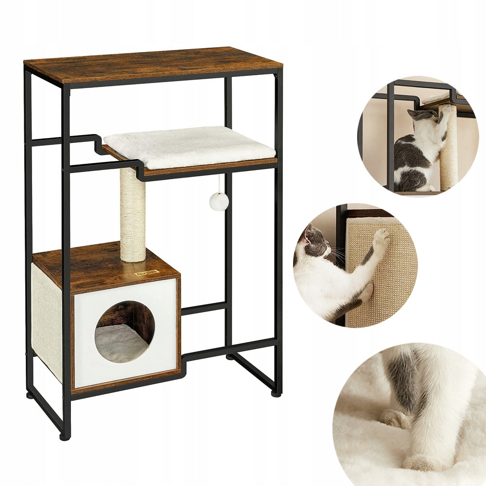 SCRATCHER cat house BED scratching post TOWER 2in1 tree WITH SHELF