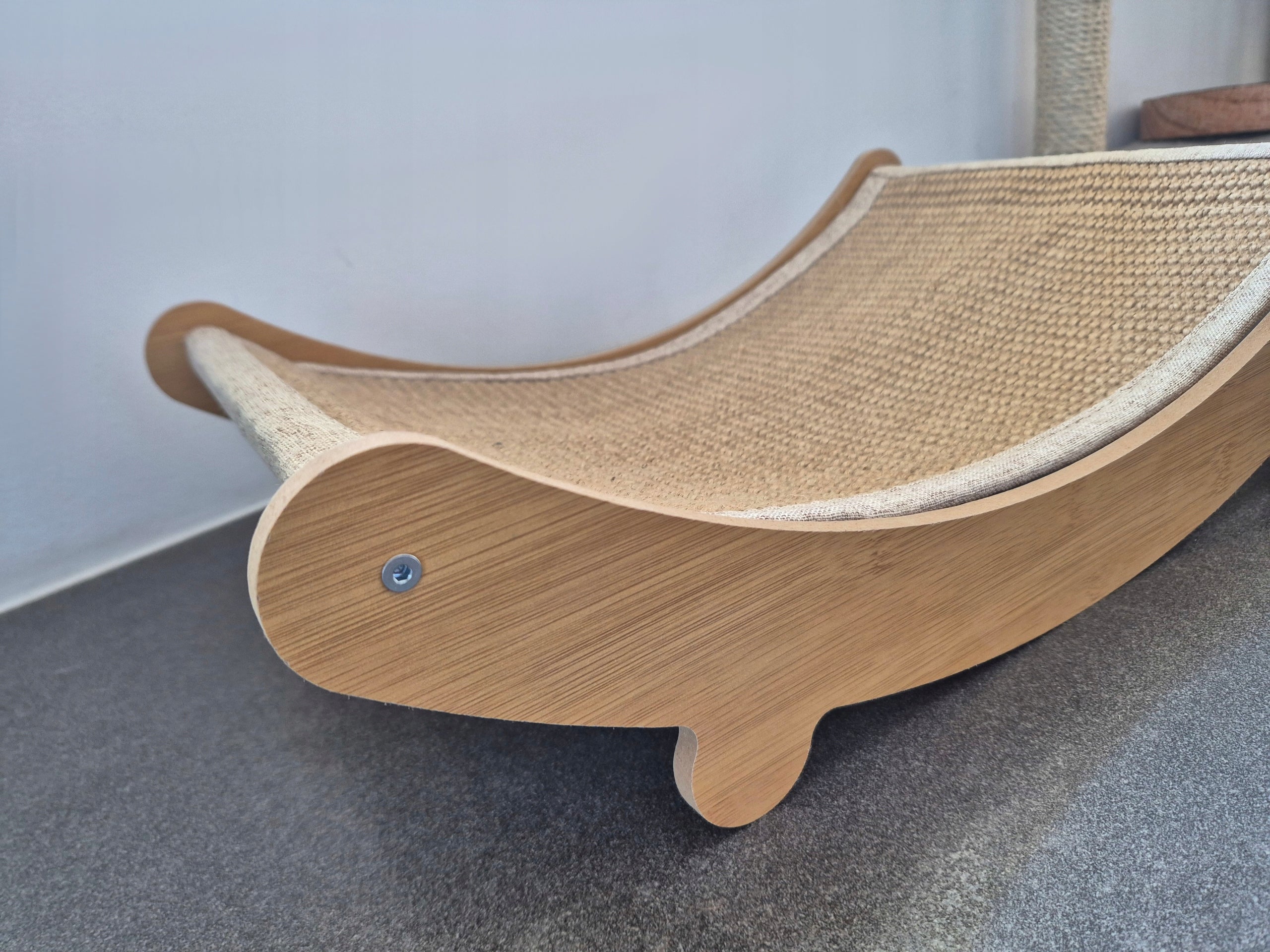 SCRATCHING POST BED SISAL HAMMOCK WOODEN FOR CAT LARGE Color beige