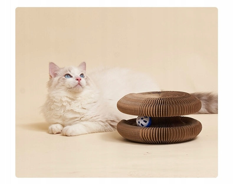 SCRATCHING POST CAT TOY WITH BALL 2IN1 CORRUGATED CARDBOARD FOLDING SIEMIEC Manufacturer code 5906884046965