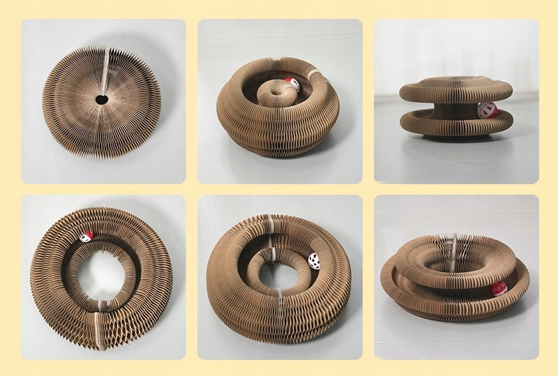 SCRATCHING POST CAT TOY WITH BALL 2IN1 CORRUGATED CARDBOARD FOLDING SIEMIEC Packaging status original