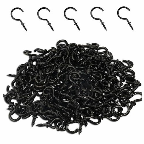SCREW HOOKS 200PCS METAL BLACK FOR WOOD WALL JEWELRY
