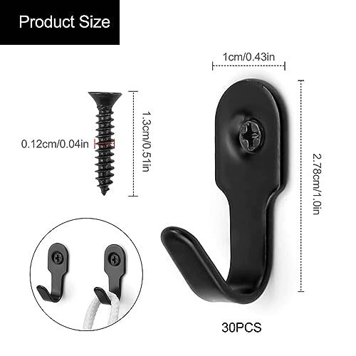 SCREW-IN WALL HOOKS RETRO STAINLESS STEEL FOR CLOTHES KEYS 30 PCS. Manufacturer code SWC5908151792131