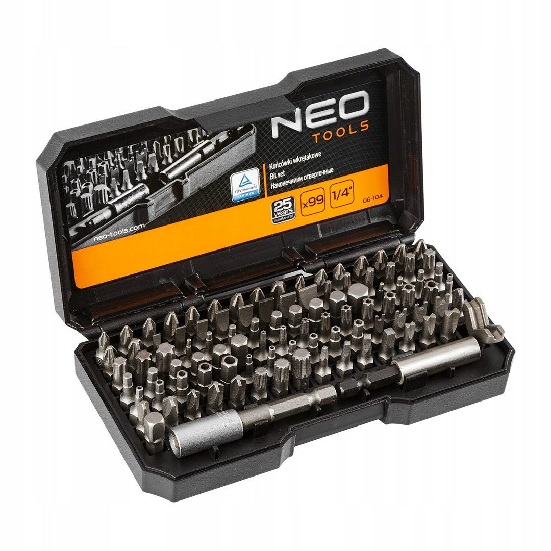 SCREWDRIVER BITS WITH HANDLE SET 99 PCS 06-104 NEO TOOLS