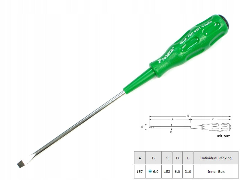 SCREWDRIVER FLAT 6mm 89414A PROSKIT Manufacturer code 06692
