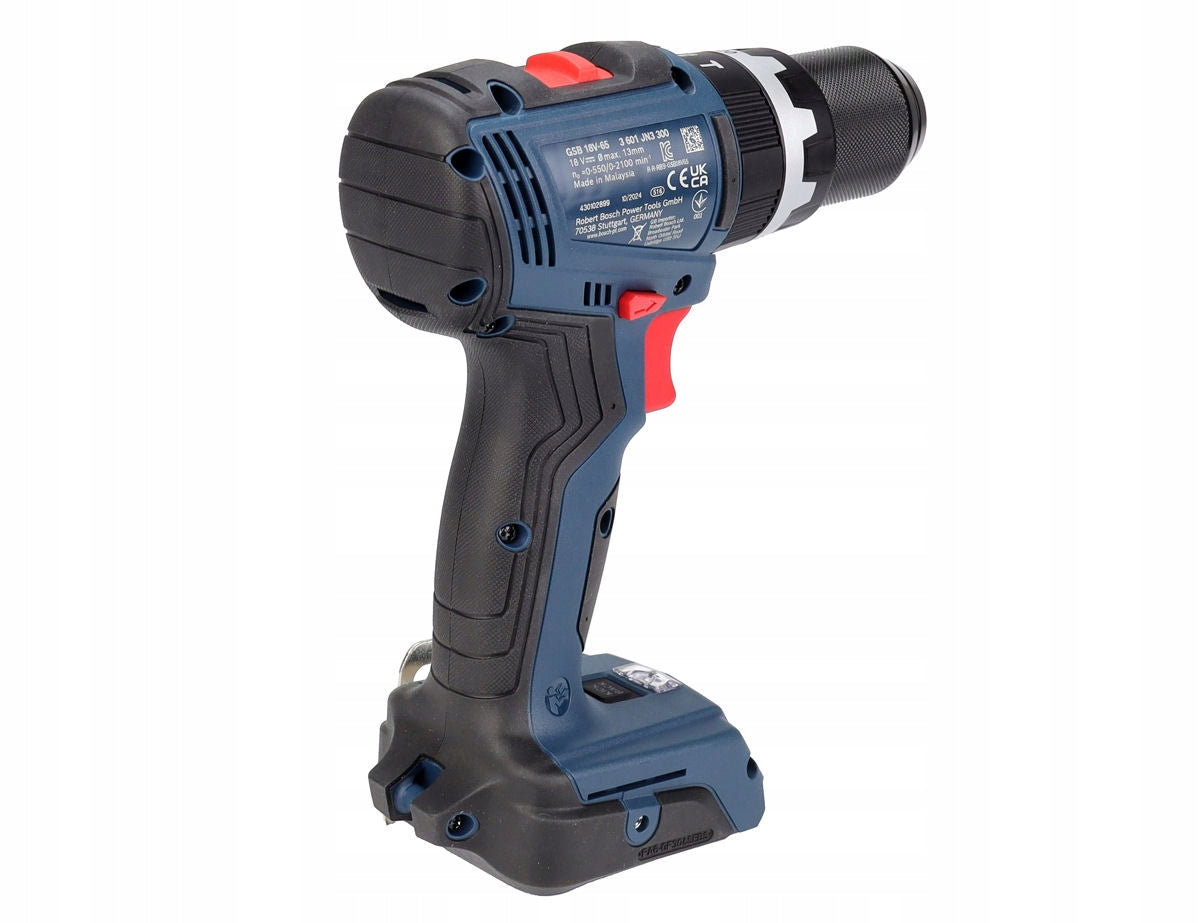 SCREWDRIVER WITH IMPACT 65Nm GSB 18V-65 BOSCH BRUSHLESS BODY + SUITCASE Power supply rechargeable battery