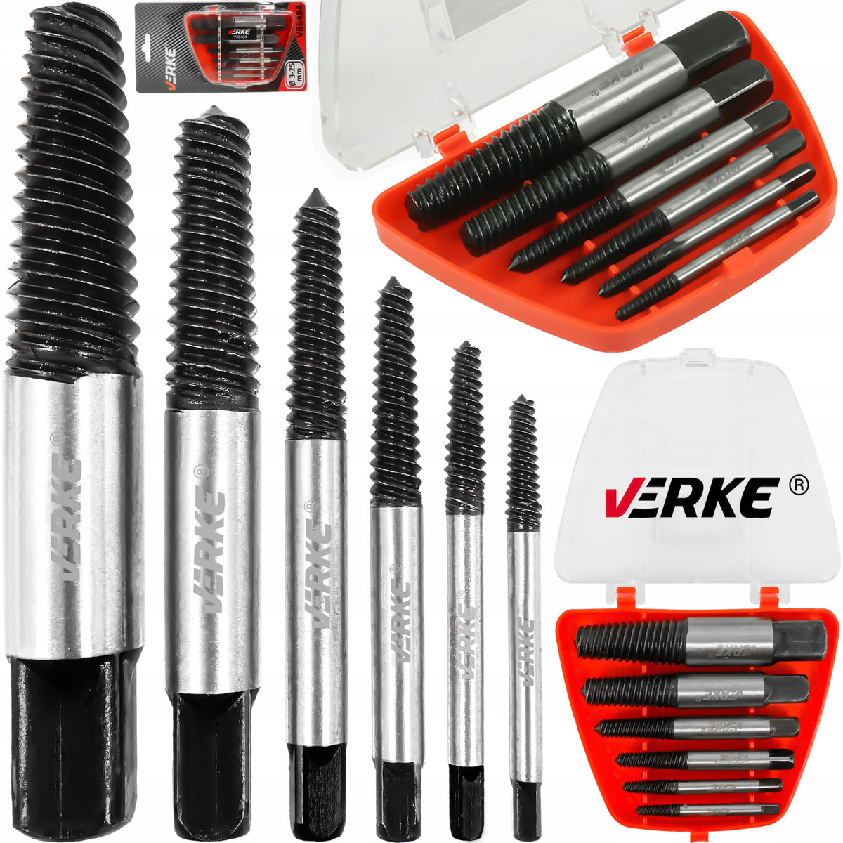 SCREWDRIVERS FOR BROKEN BOLTS OF THREAD NUT PINS 6 PCS.