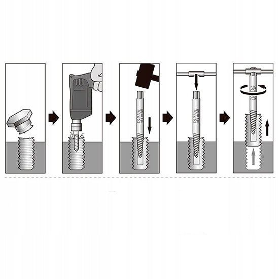 SCREWDRIVERS FOR BROKEN DAMAGED SCREWS 5 PCS TOPTUL EAN (GTIN) 4711671584565