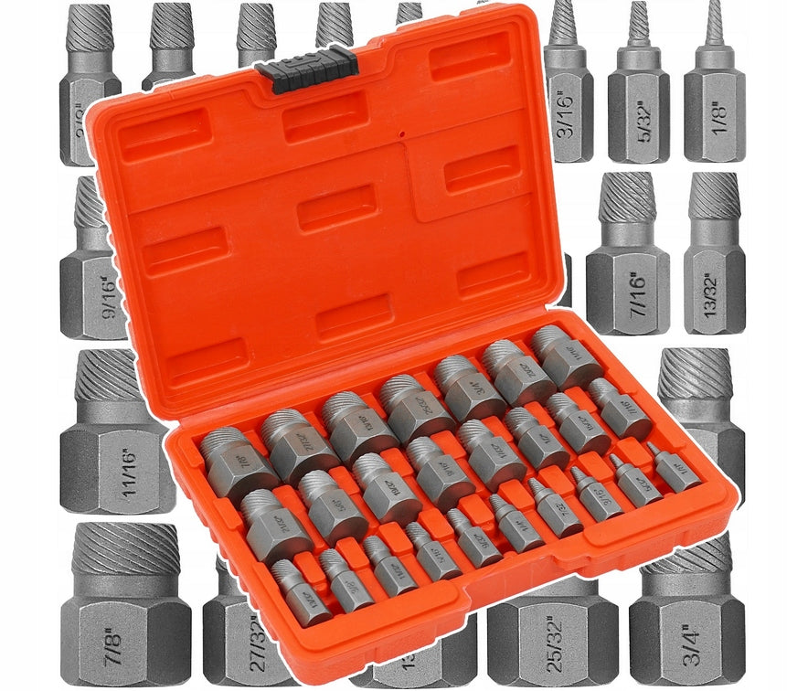 SCREWDRIVERS FOR BROKEN HEX SCREWS SET 3-23 MM 25 EL