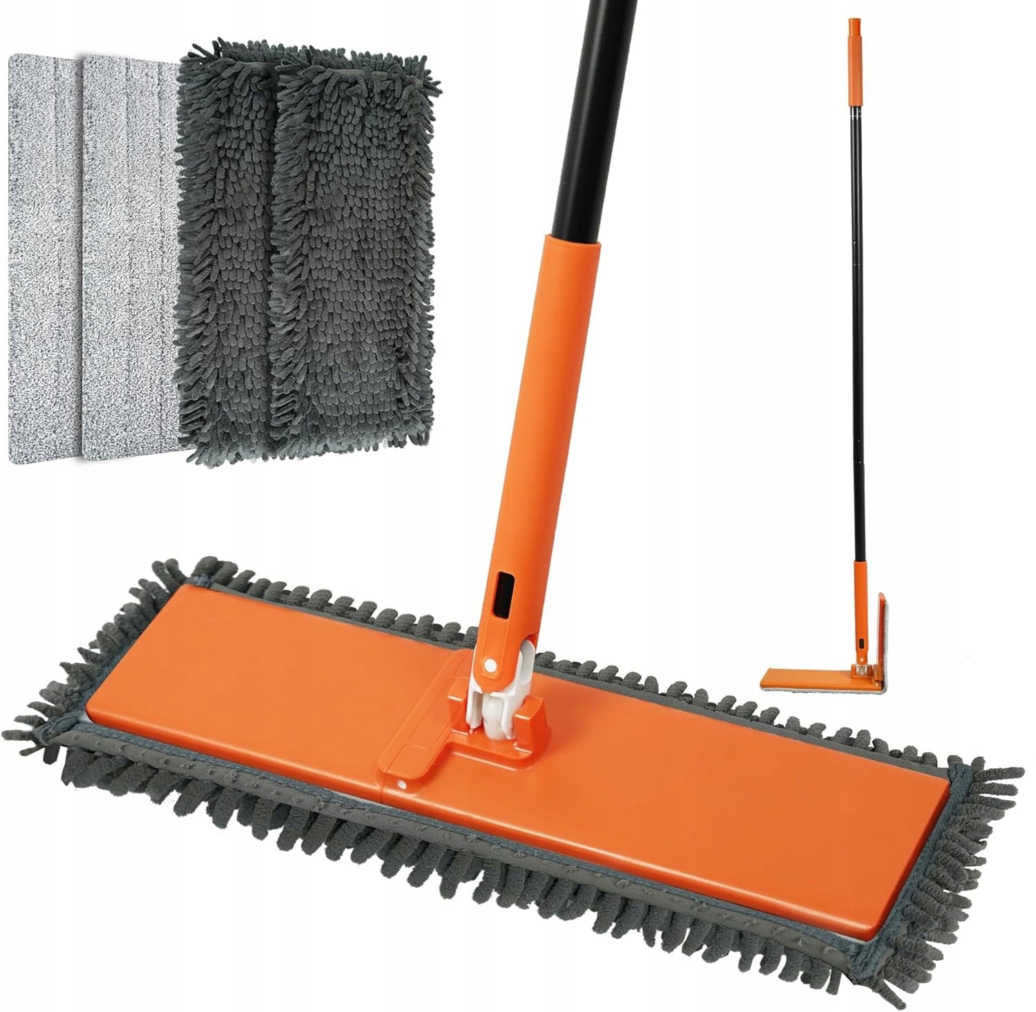 SCRUBBING FLAT MOP WITH 4 MICROFIBER PADS