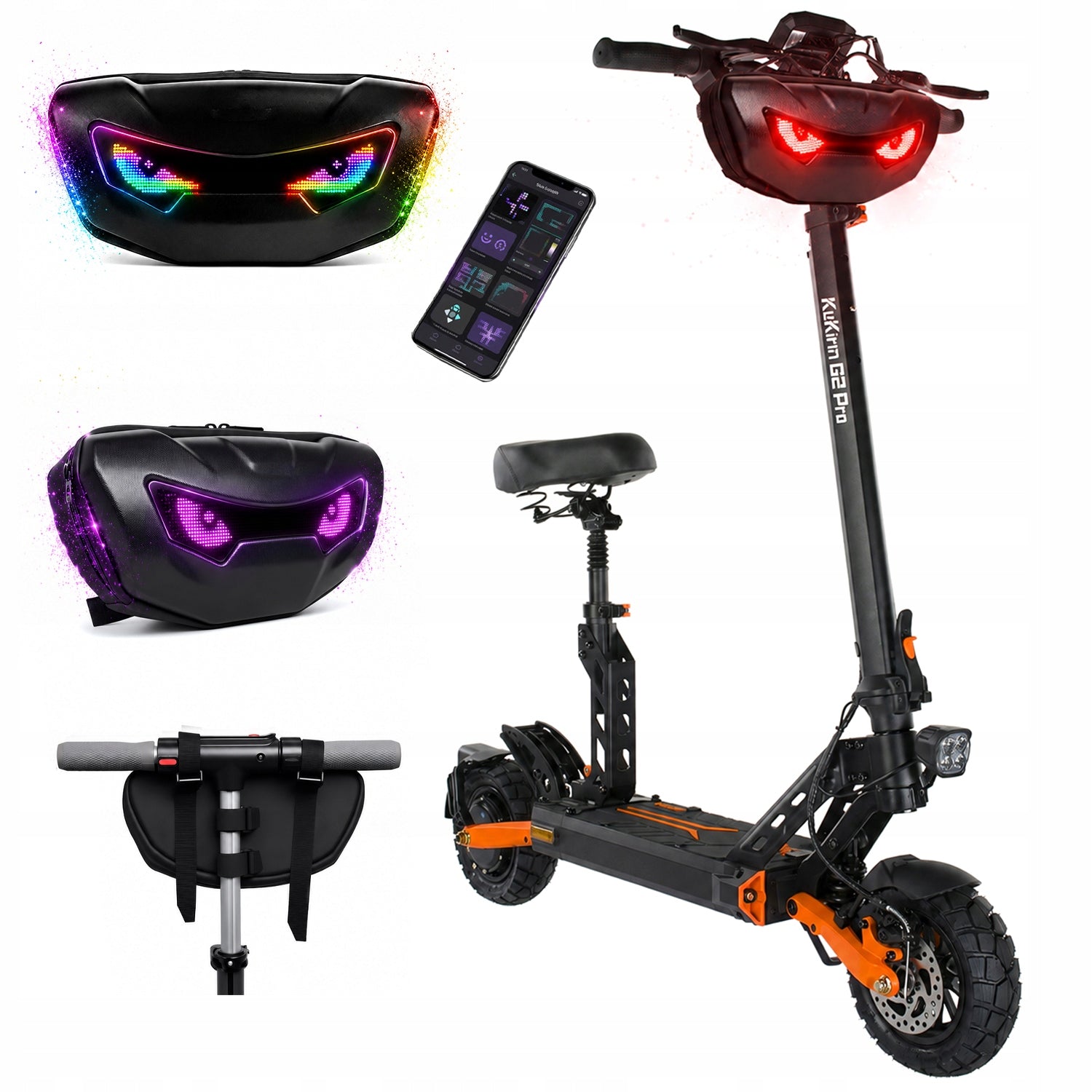 SCT-3 Evil Eye LED Futuristic Backpack Suitable for Scooters and Bikes PL Manufacturer code SCT-3 Torba z ekranem LED