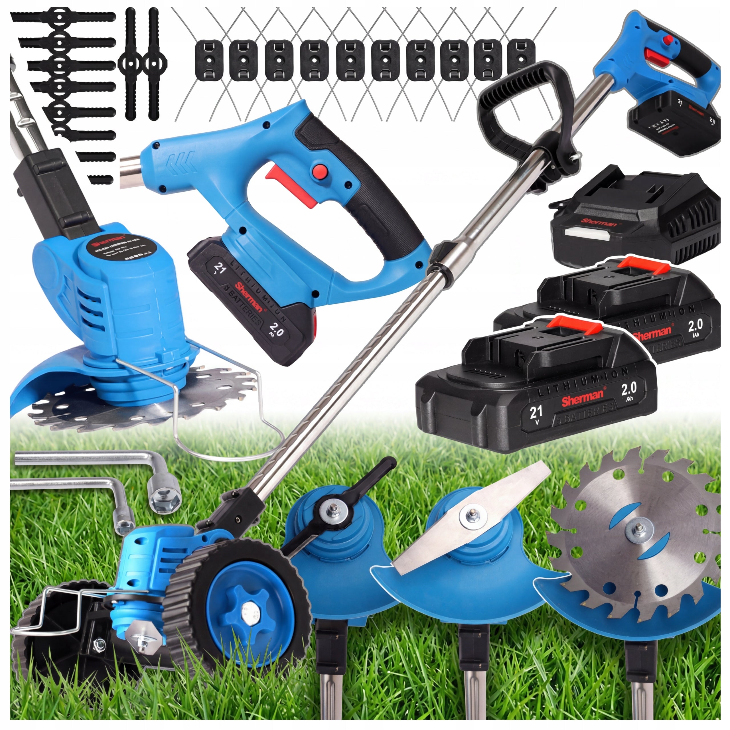 SCYTHE + CORDLESS MOWER 2in1 GRASS TRIMMER 2x AKU 21V MAXX SET