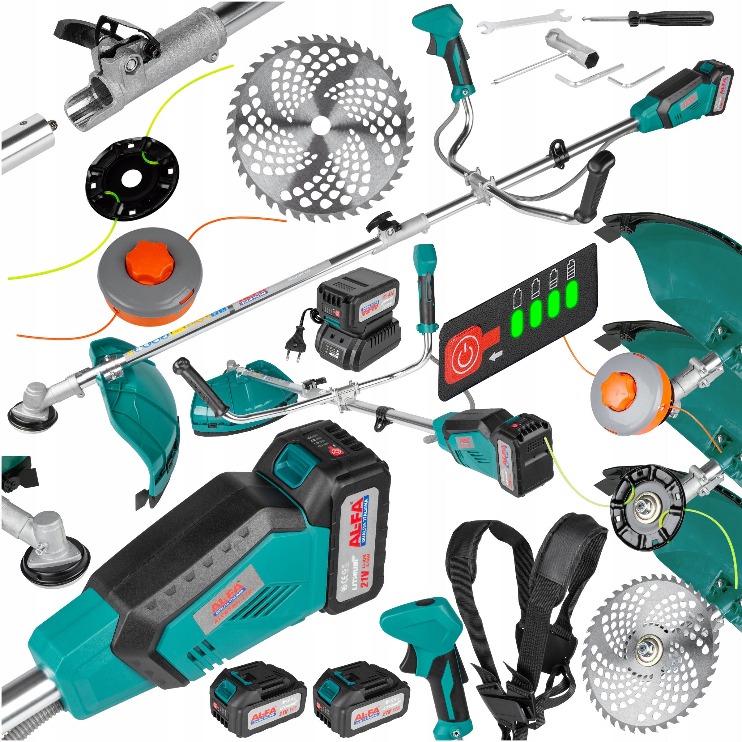 SCYTHE CORDLESS grass trimmer BATTERY OPERATED TRIMMER fishing line shield
