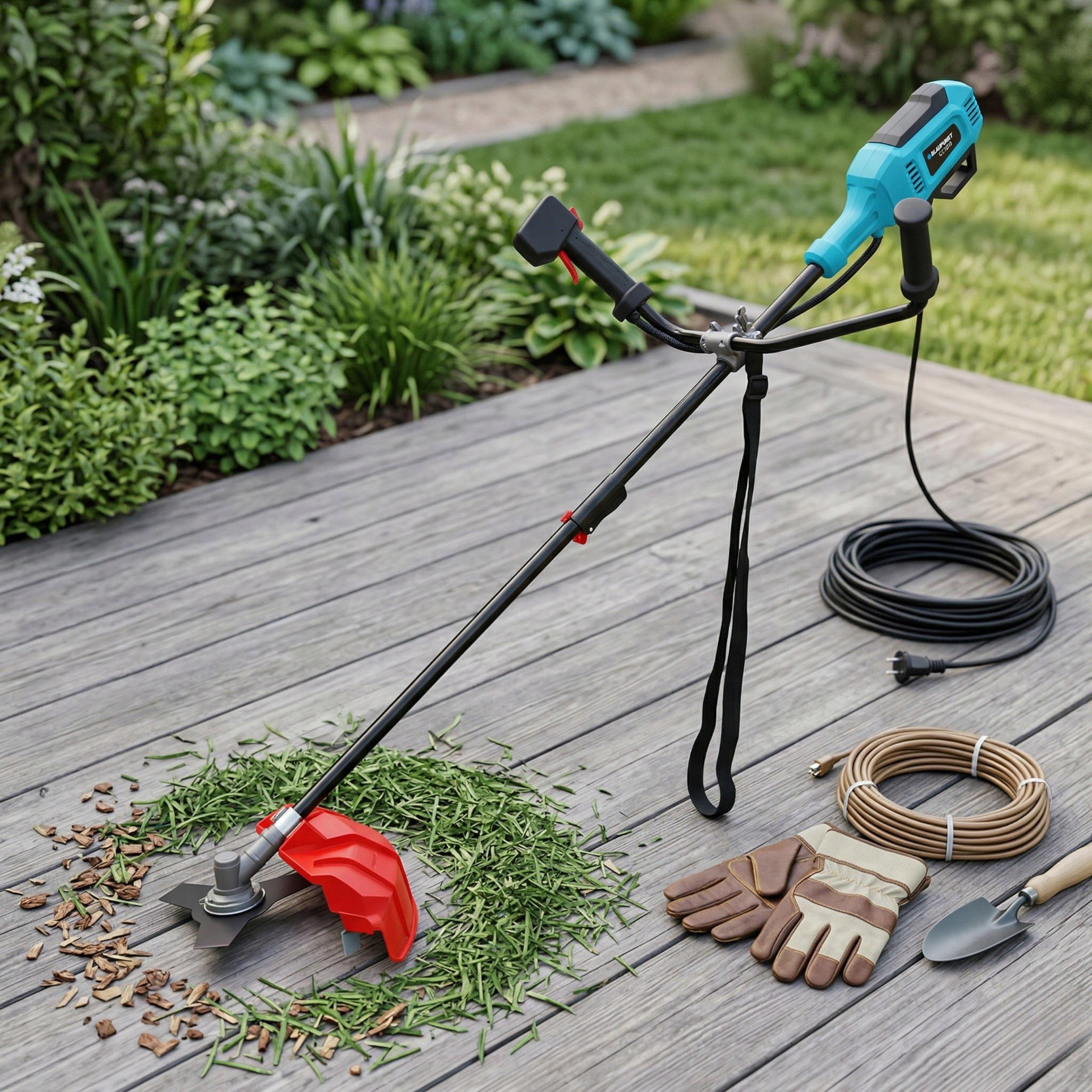 SCYTHE Electric TRIMMER Blaupunkt 1400W Set Fishing Line Disc Brush Tool weight 5.6 kg