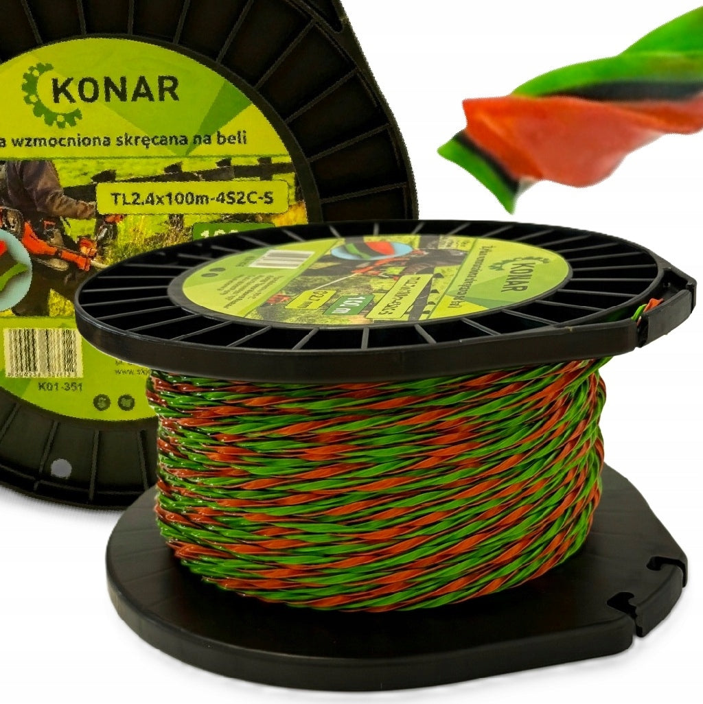 SCYTHE GRASS CUTTING LINE REINFORCED 2,4mm 100m CARBON TWISTED