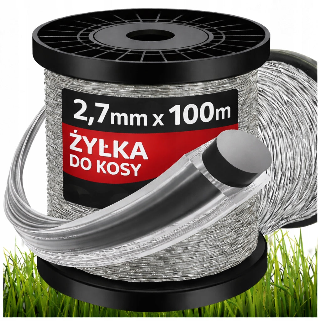 SCYTHE LINE CUTTING TRIMMERS REINFORCED WITH SQUARE WIRE 2,7mm 100m