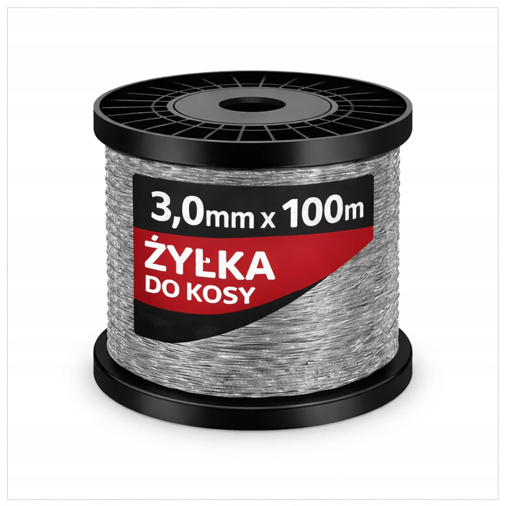 SCYTHE LINE CUTTING TRIMMERS REINFORCED WITH SQUARE WIRE 3,0mm 100m Manufacturer code Żyłka do kosy zbrojona z drutem 3,0mm x 100m
