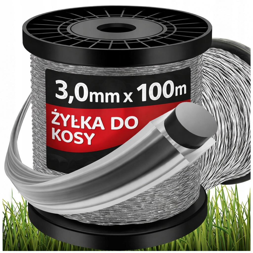 SCYTHE LINE CUTTING TRIMMERS REINFORCED WITH SQUARE WIRE 3,0mm 100m