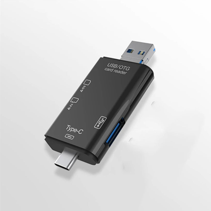 SD Memory Card Reader 5in1 USB-C OTG MicroSD TF Adapter