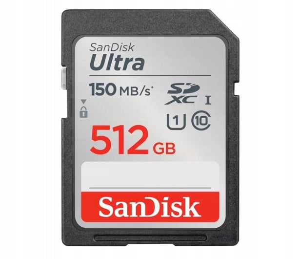 SD Memory Card Sandisk 512GB SDXC Ultra 150MB/s C10 UHS-I