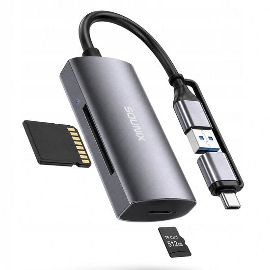 SD MicroSD Memory Card Reader USB 3.0 USB-C Aluminum Sounix