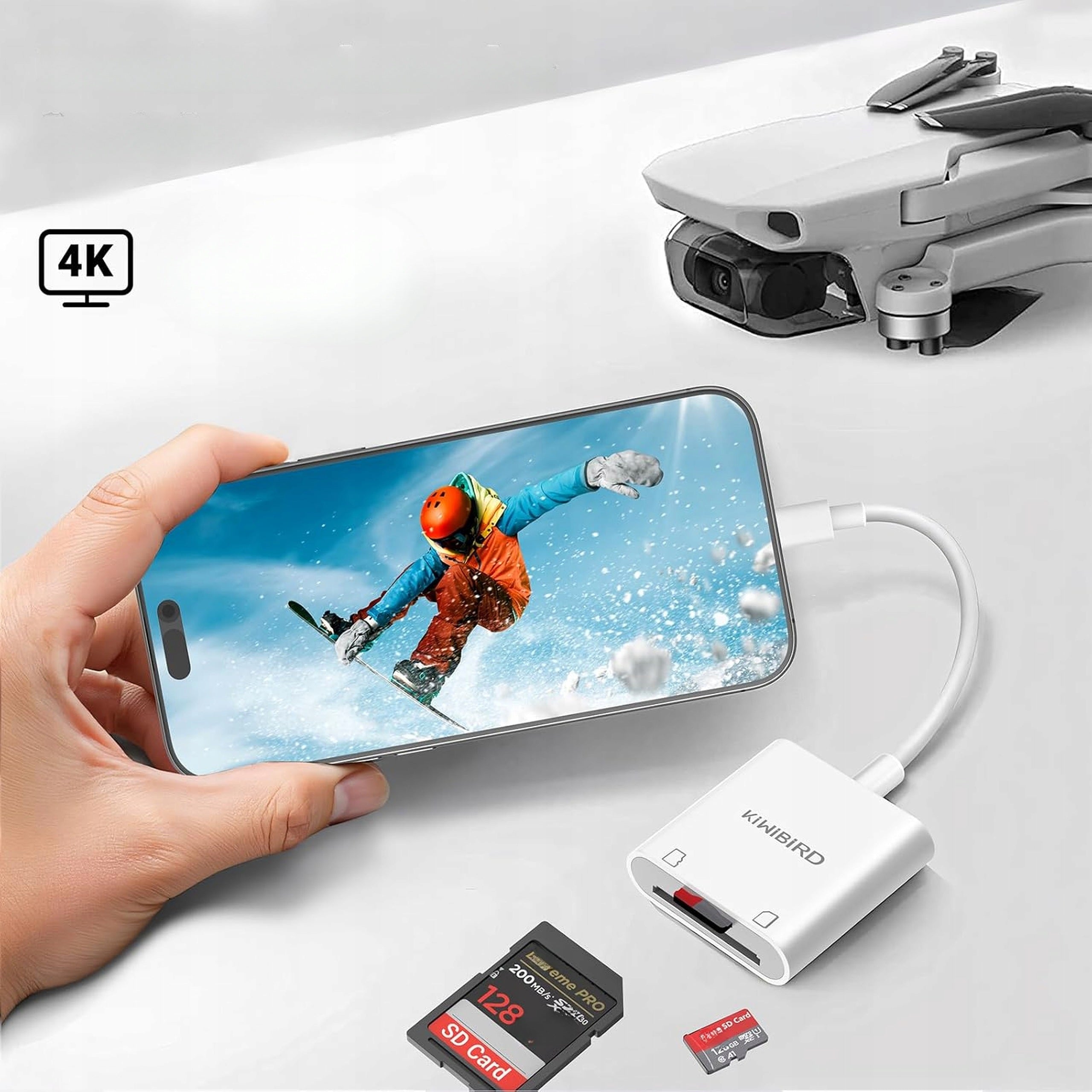 SD card reader USB C KiWiBiRD microSD OTG adapter for iPhone 17 16 MacBook Manufacturer code Czytnik kart SD USB C KiWiBiRD adapter microS