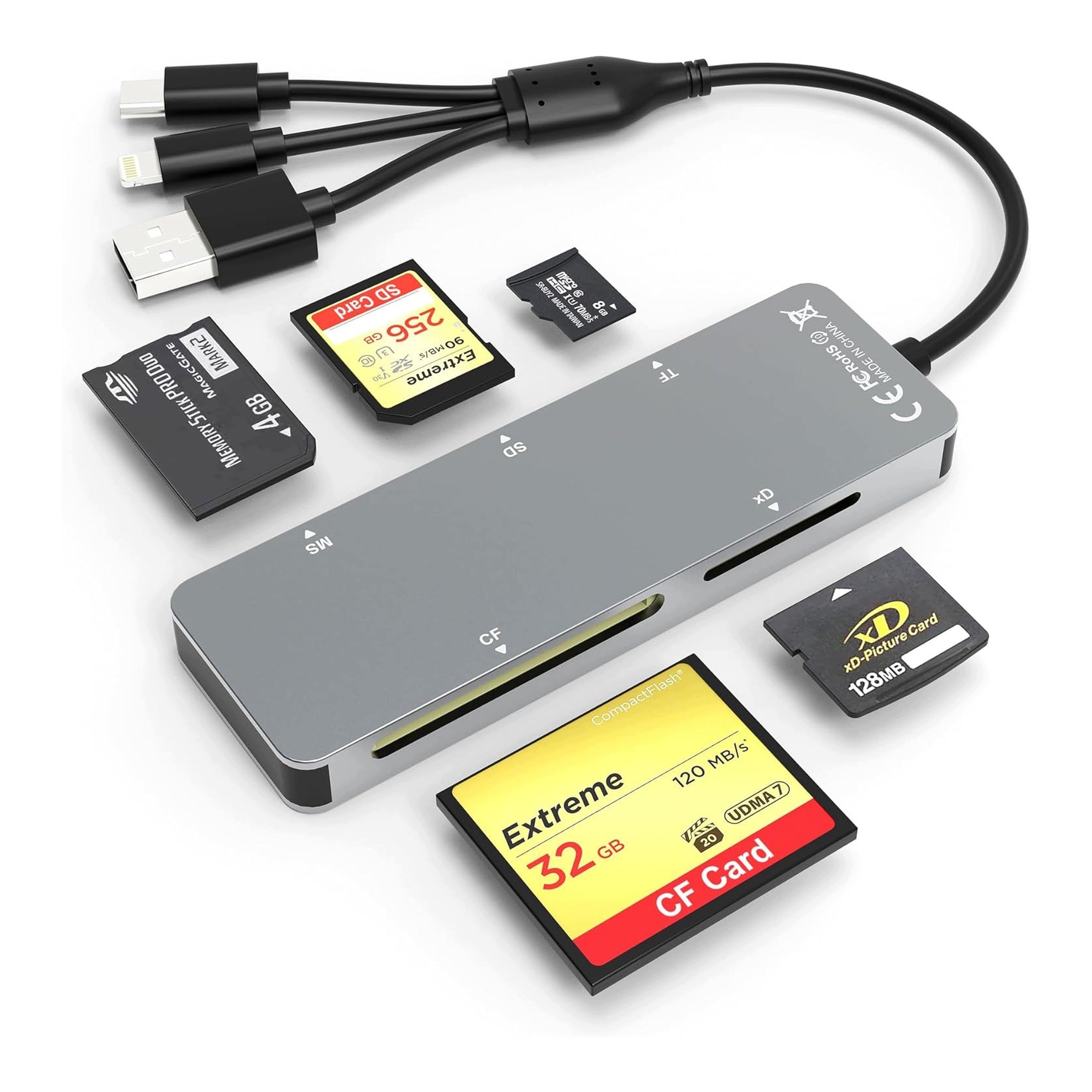 SD microSD Memory Stick 5 in 1 OTG Memory Card Reader
