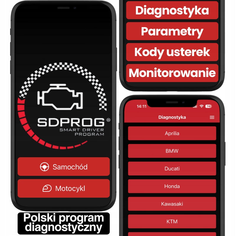 SDPROG motorcycle diagnostic program many brands OEM in Polish ABS, Engine