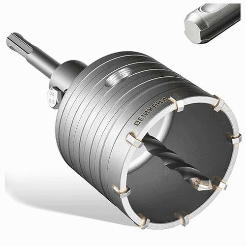SDS CONCRETE HOLE SAW PLUS 3 BLADES HARD METAL SET
