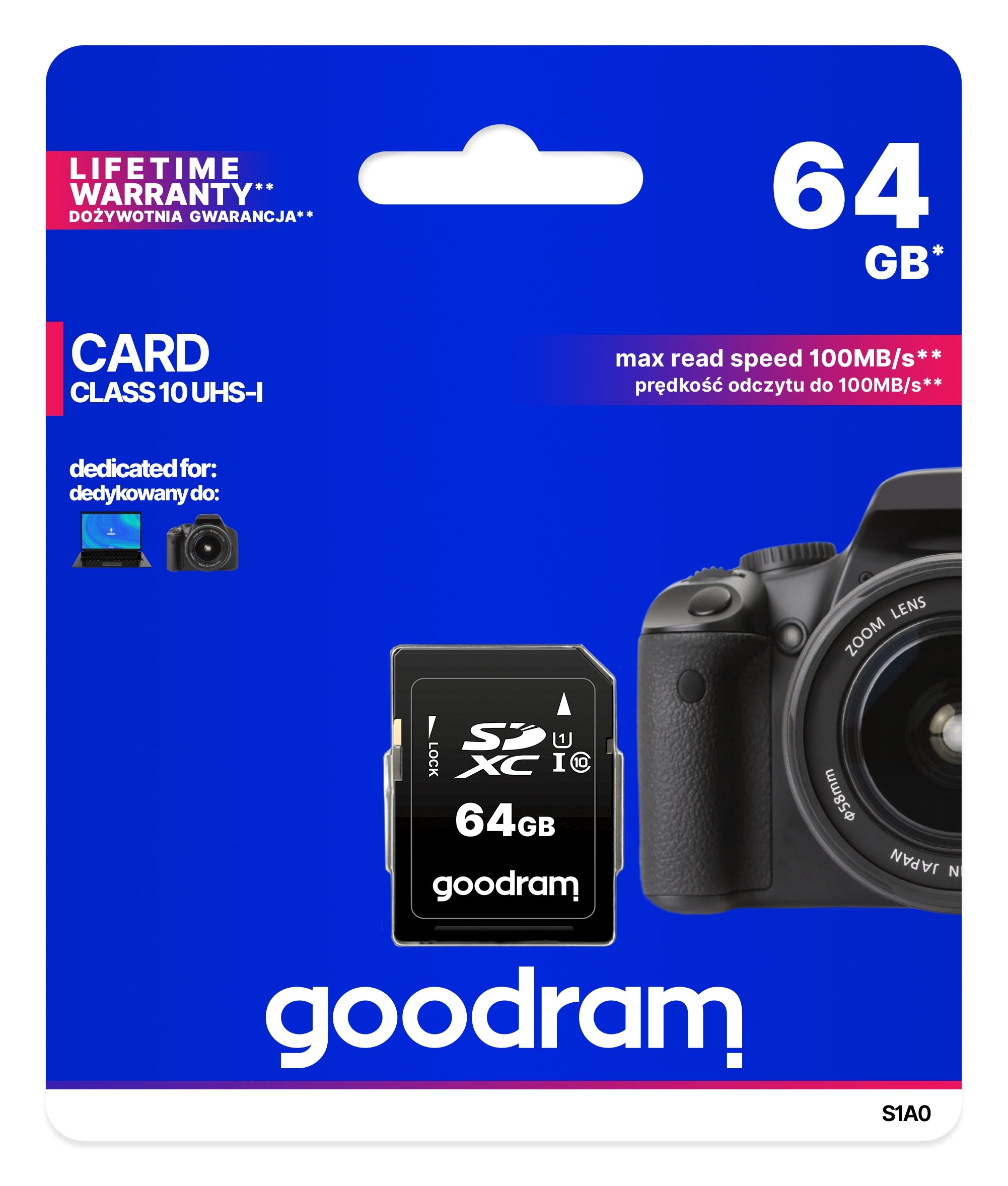 SDXC memory card GOODRAM 64GB S1A0 cl 10 UHS-I Card capacity 64 GB