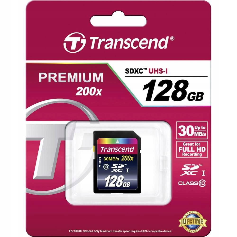 SDXC memory card Transcend 128 GB Manufacturer Transcend