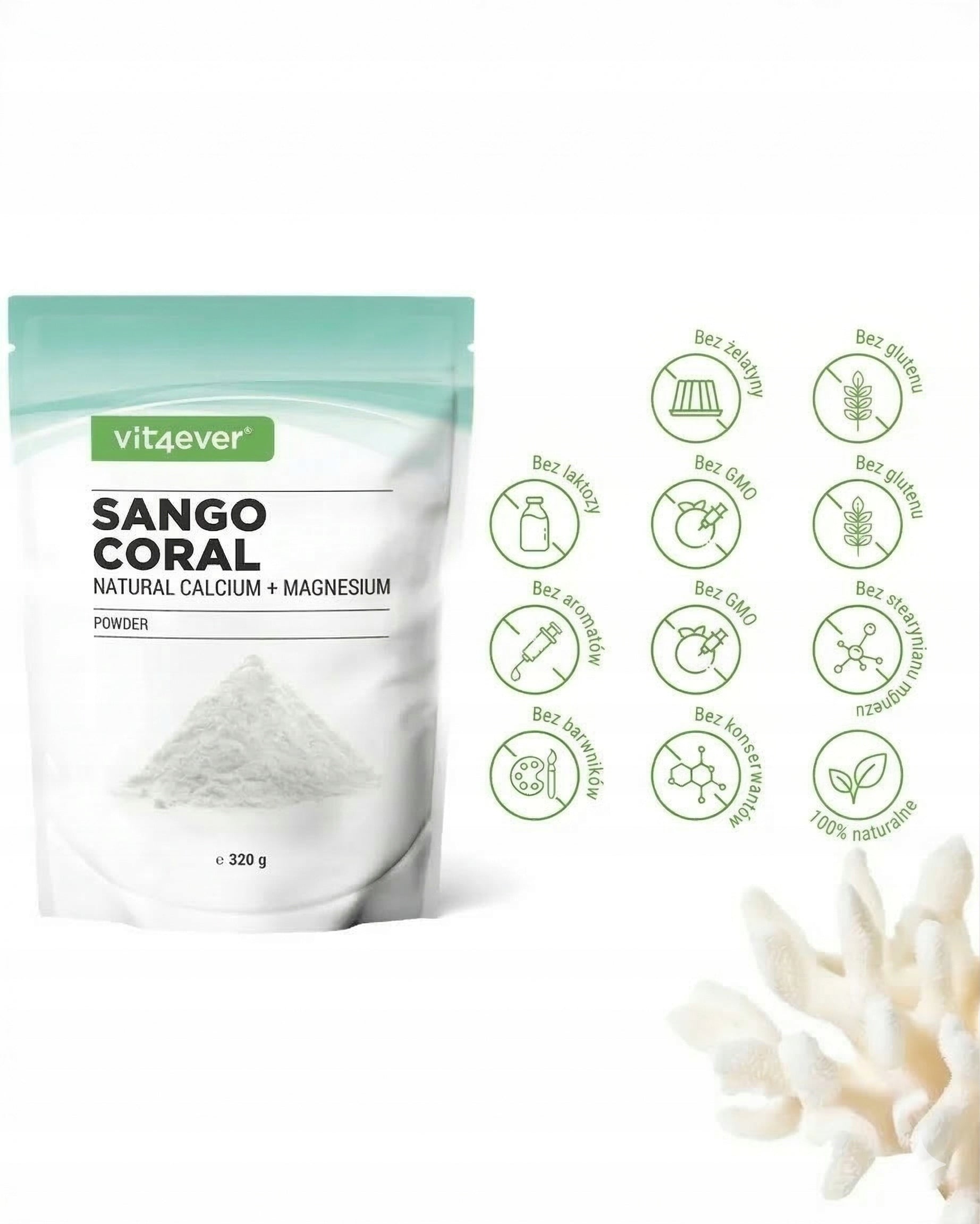 SEA CORAL 320 g NATURAL SOURCE OF CALCIUM AND MINERALS VIT4EVER Brand Vit4Ever