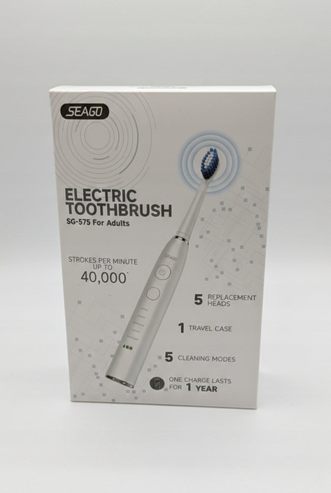SEAGO SG-575-B – White Sonic Toothbrush for Adults