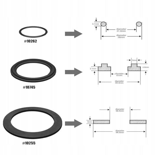 SEALS O RING FOR SWIMMING POOL INTEX BESTWAY SILICONE BLACK SET OF 6 Manufacturer code Bez marki