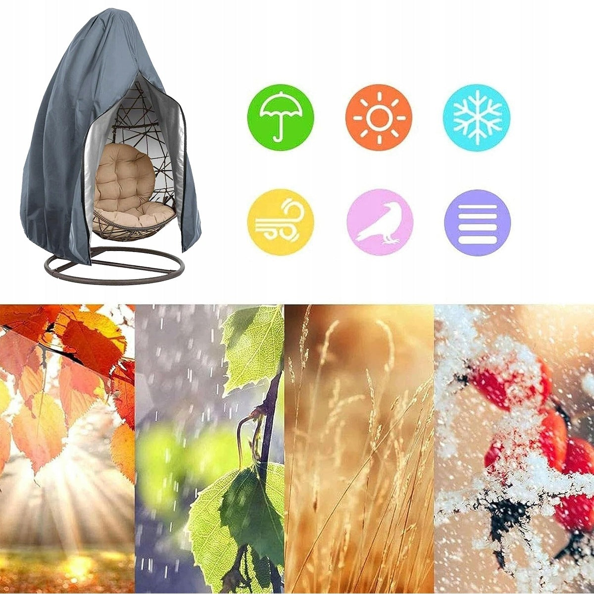 SEAT COVER HANGING BASKET COCOON DOUBLE GARDEN SWING + BAG Length 230 cm