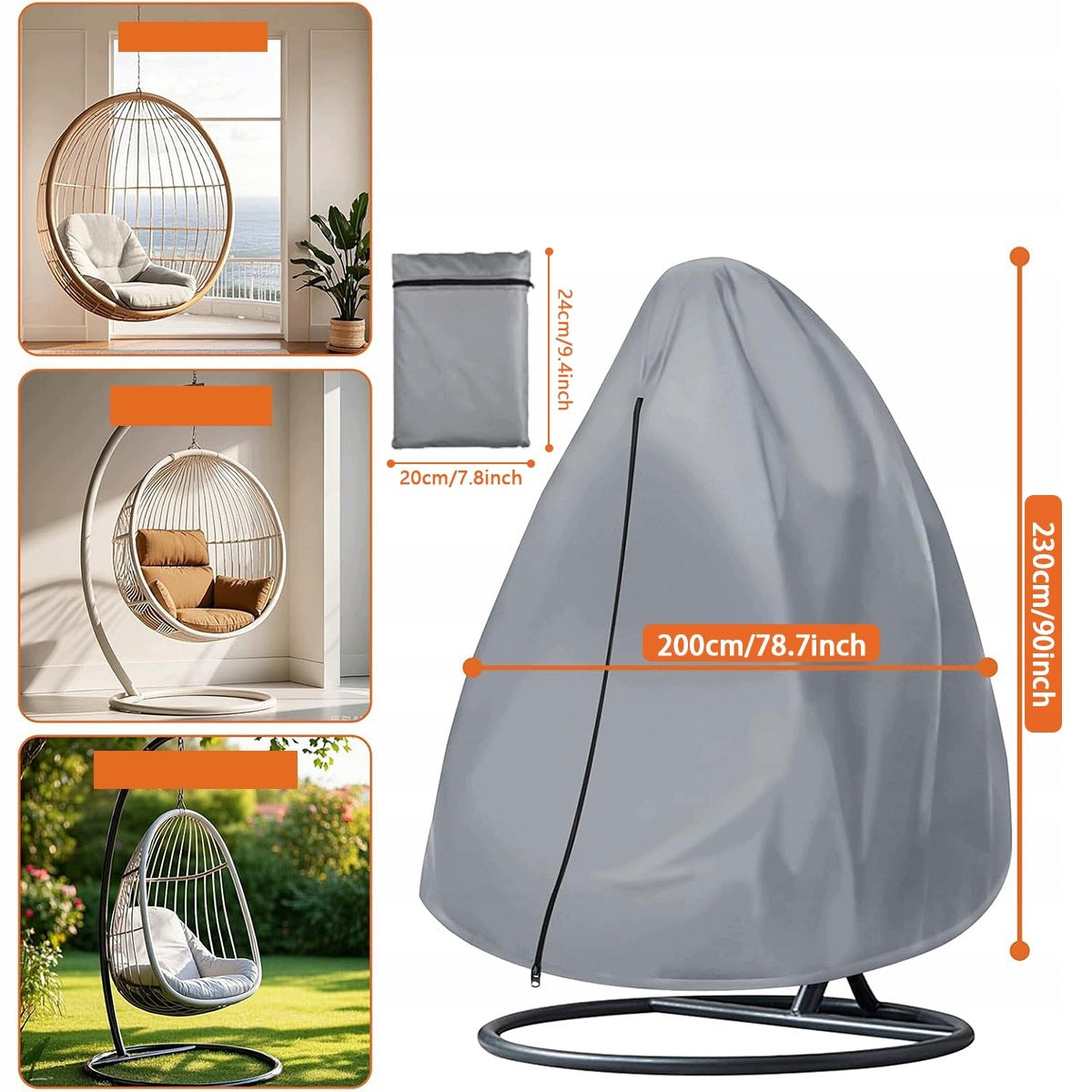 SEAT COVER HANGING BASKET COCOON DOUBLE GARDEN SWING + BAG Manufacturer no brand