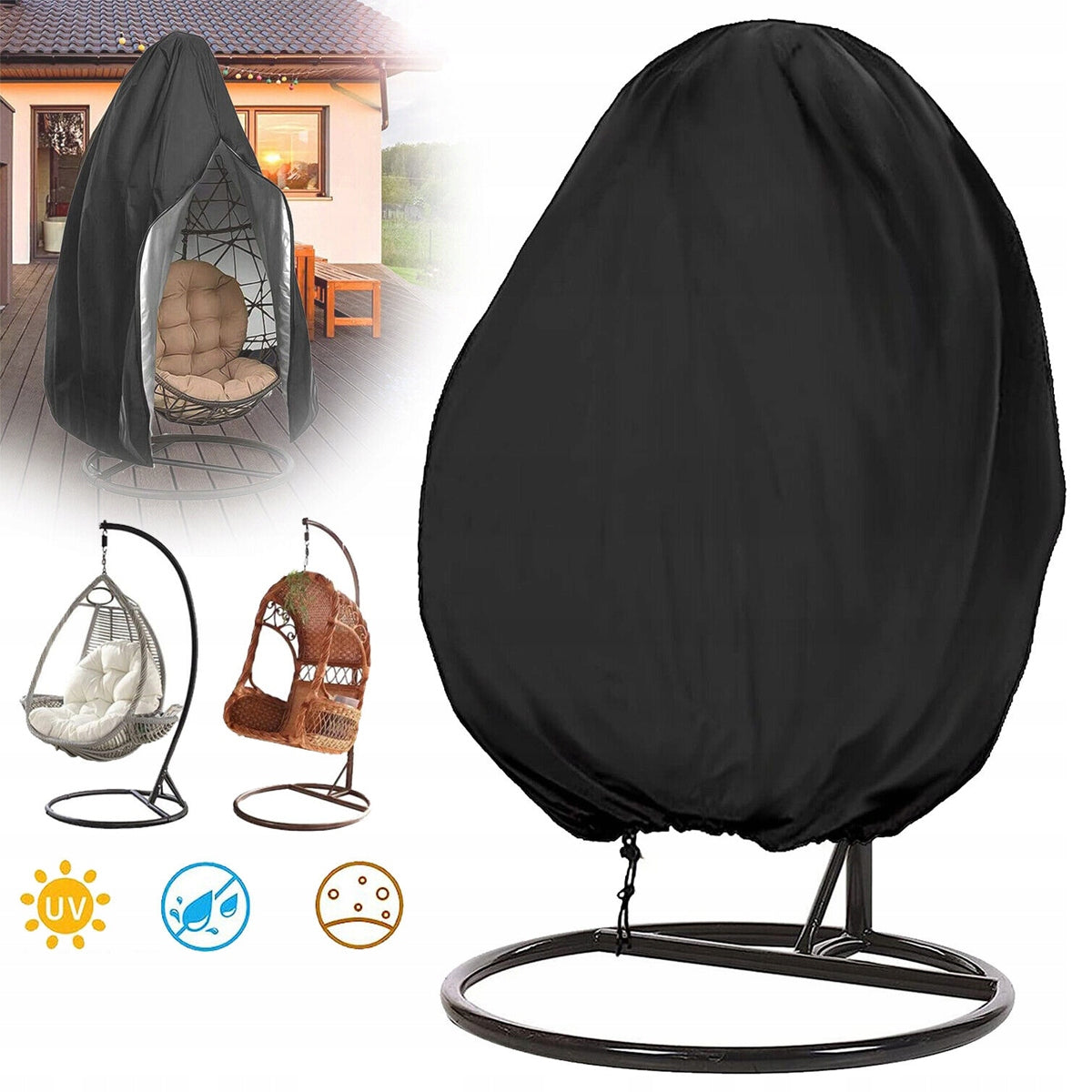 SEAT COVER HANGING BASKET COCOON SINGLE GARDEN SWING + BAG Product height 190 cm