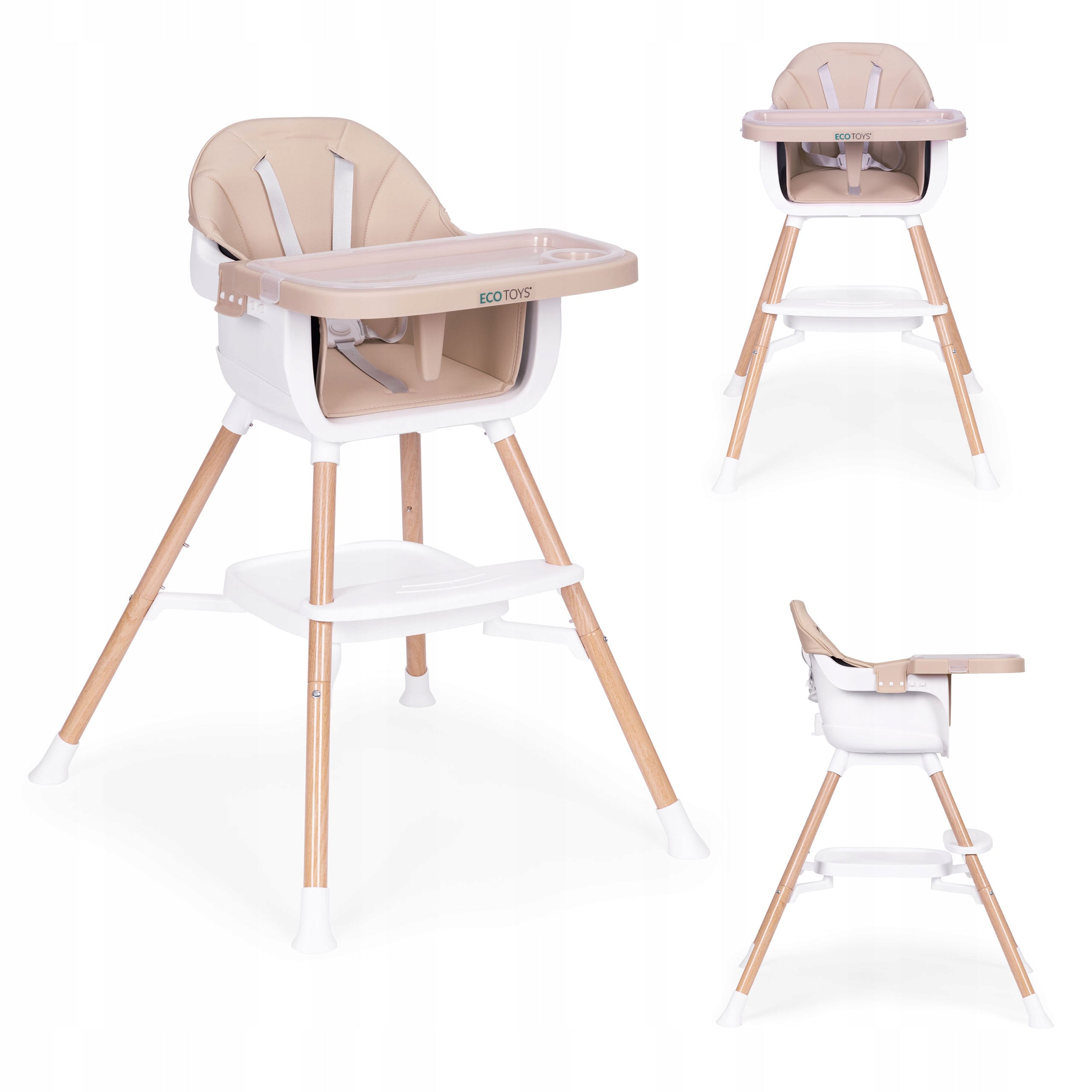 SEAT HIGH CHAIR FOR CHILDREN ECOTOYS 2in1 BEIGE HC508