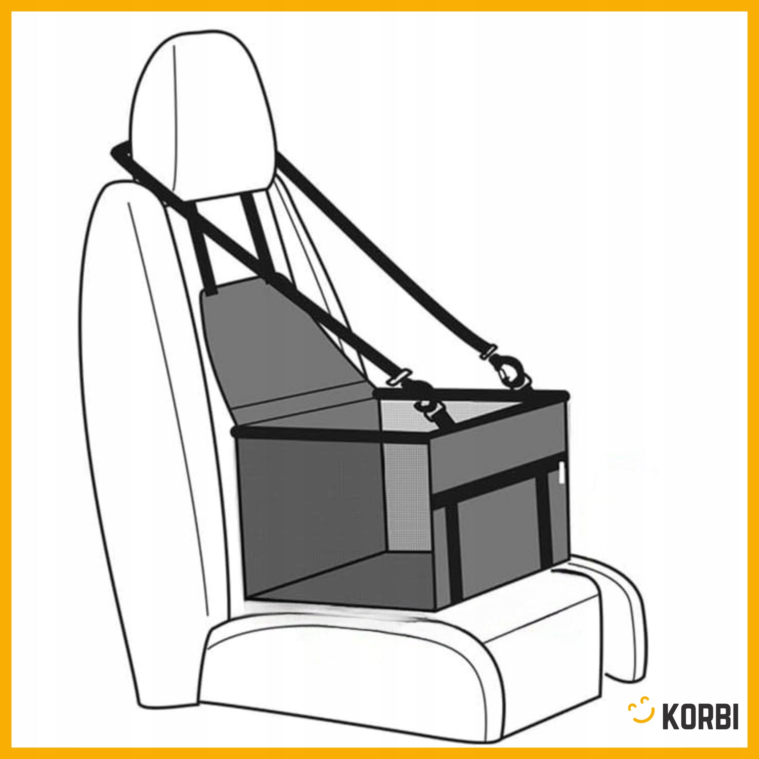 SEAT TRANSPORTER MAT FOR CAR PROTECTIVE WATERPROOF FOR DOG Trade name Korbi TORBA DO PRZEWOŻENIA PSA KOTA NA SIEDZENIE PRZYPINANY DO AUTA