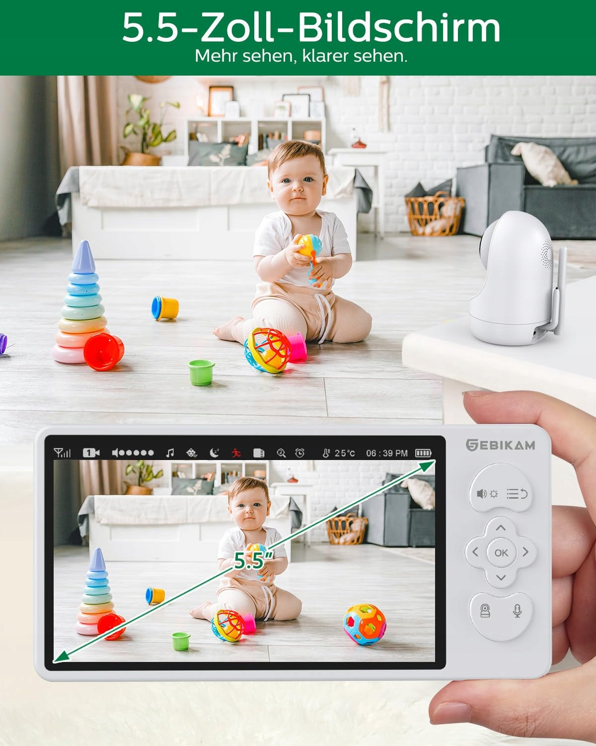 SEBIKAM Baby Monitor Camera 720P HD Screen 4000mAh VOX Night Mode Audio Brand no brand