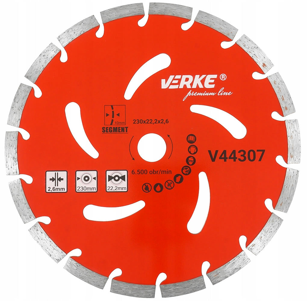 SECTIONAL DIAMOND DISC FOR CONCRETE STONE CUBES 230 x 22,2MM SEGMENT Purpose concrete bricks ceramics