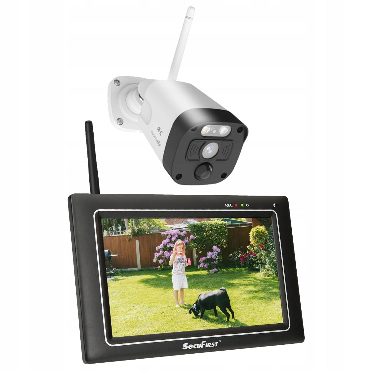 SECUFIRST Outdoor Camera 2K Kit with 7 Inch Touch Monitor