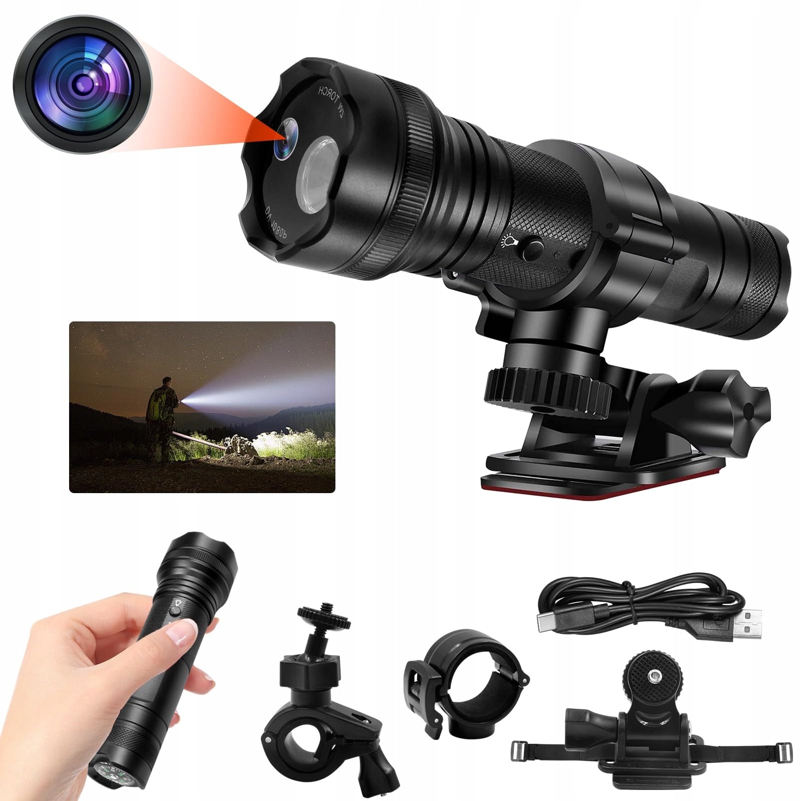 SECURALEN Sports Camera 1080P HD 120° Angle 5 Light Modes 2600mAh