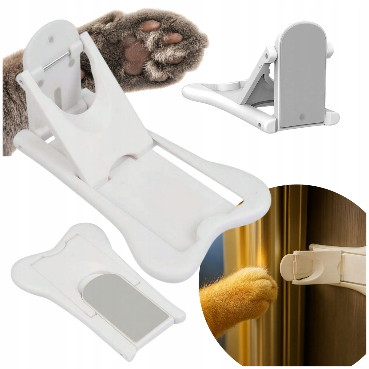 SECURITY DOOR LOCK FOR SLIDING CABINETS PROTECTION WITHOUT DRILLING X2
