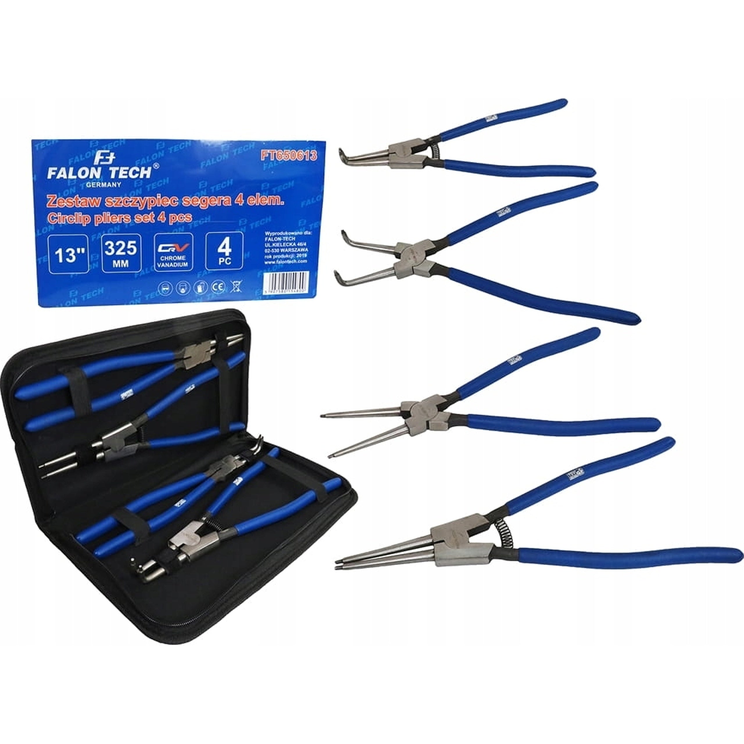 SEGER ROUND PLIERS 13” 325MM SET 4-EL LARGE FOR SEEGER RINGS