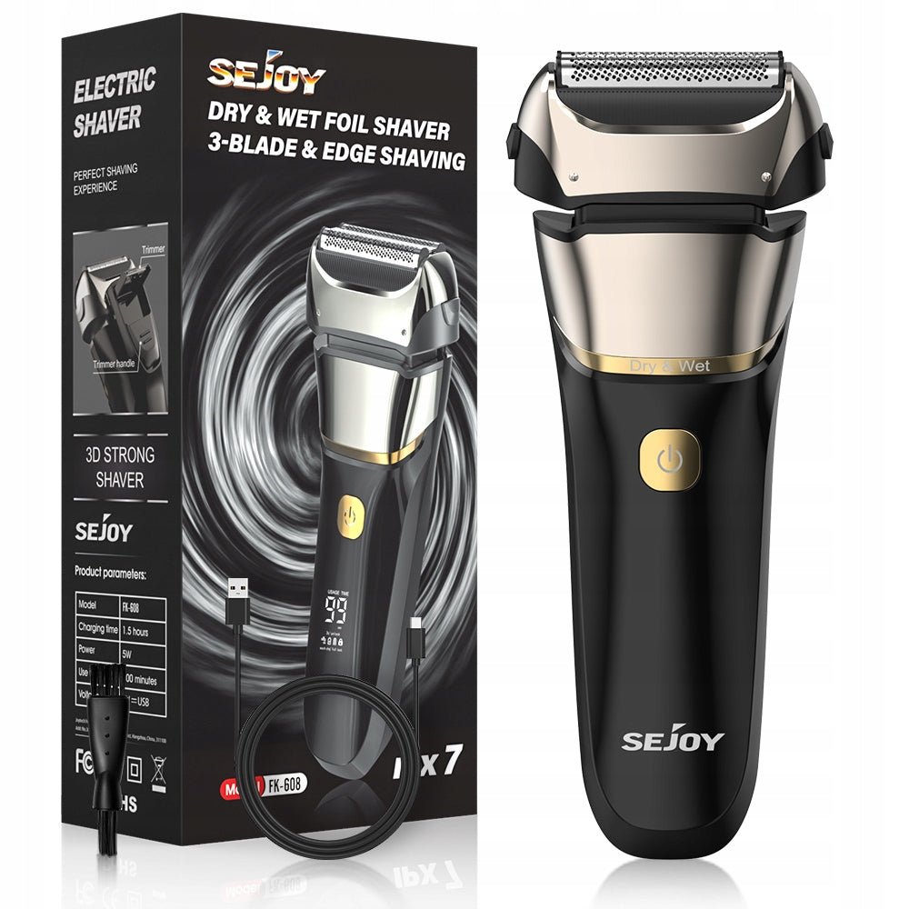 SEJOY TXD-FK608 MEN'S ELECTRIC SHAVER FOR BEARD, Wet and Na HAIR