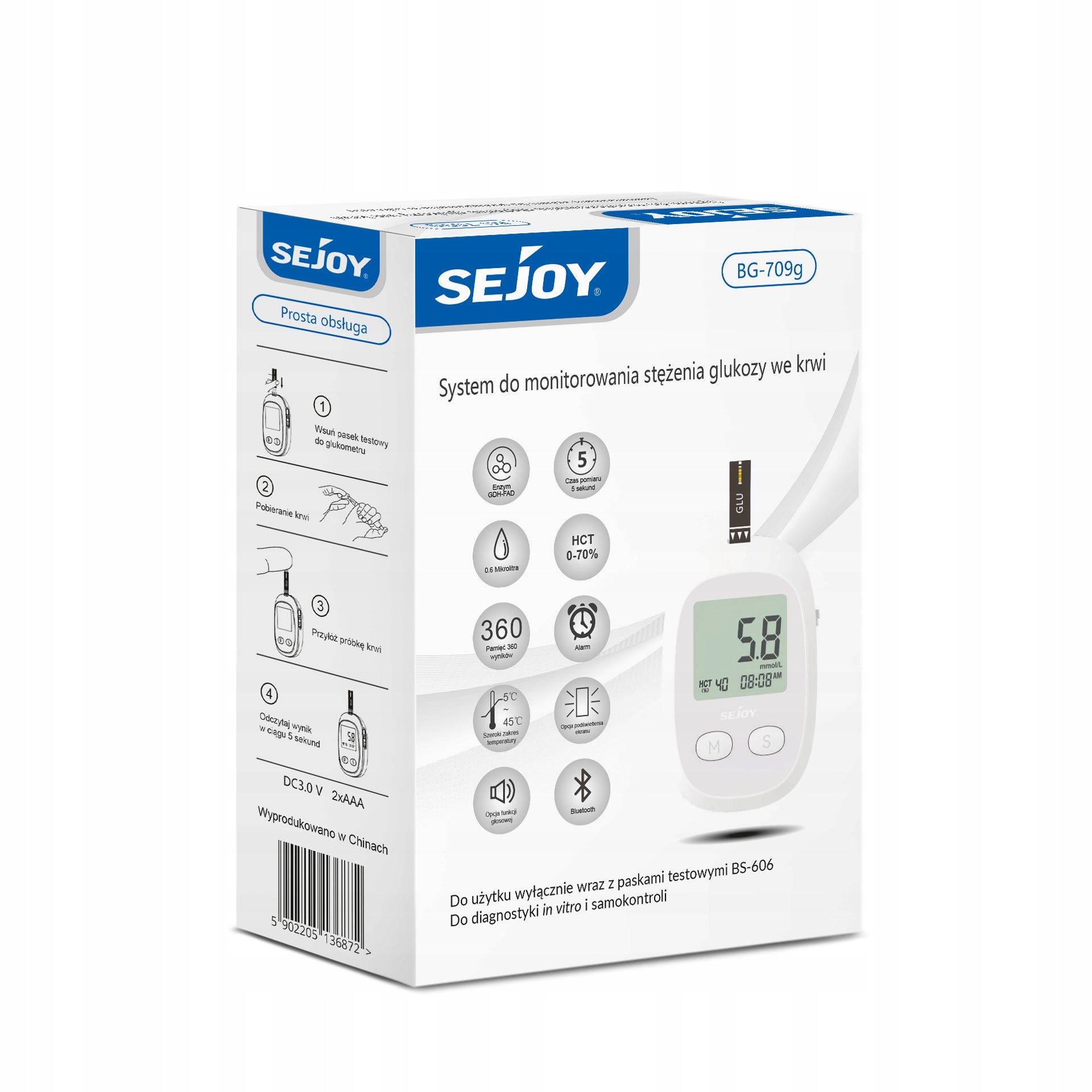 SEJOY glucose meter for blood glucose measurement + lancets and lancets Medical device yes
