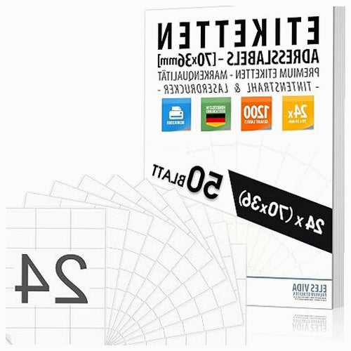 SELF-ADHESIVE ADDRESS STICKERS 70X36 FOR PAPER PRINTING 24 PCS DIY