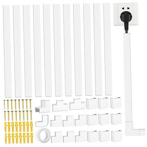 SELF ADHESIVE CABLE CHANNEL 4M 24X14MM SET OF 10 PCS FOR HOME GIFT