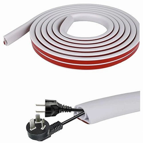 SELF ADHESIVE CABLE CHANNEL SEMICIRCULAR FLEXIBLE PVC Steel For Home